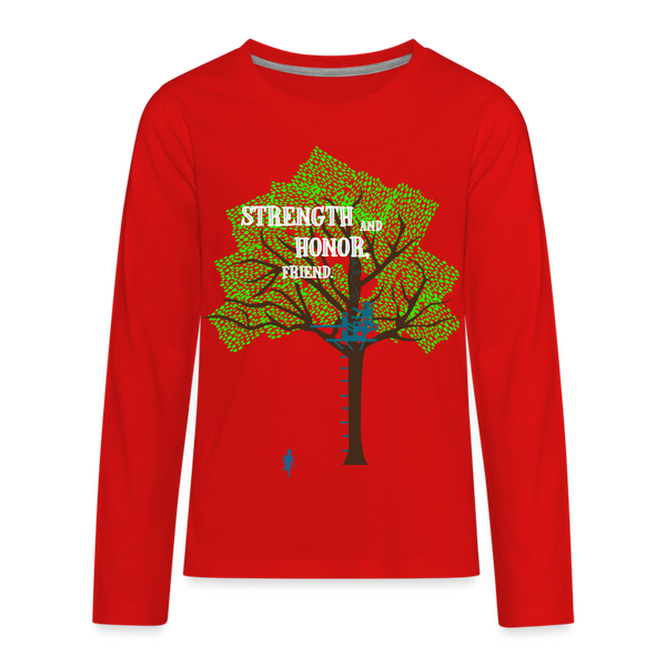 Strength and Honor (Long Sleeve Kids) - red