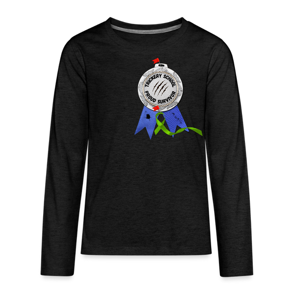Trickery Proud Survivor Long Sleeve Tee (Kids) - charcoal grey