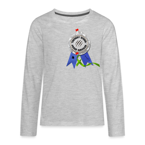 Trickery Proud Survivor Long Sleeve Tee (Kids) - heather gray