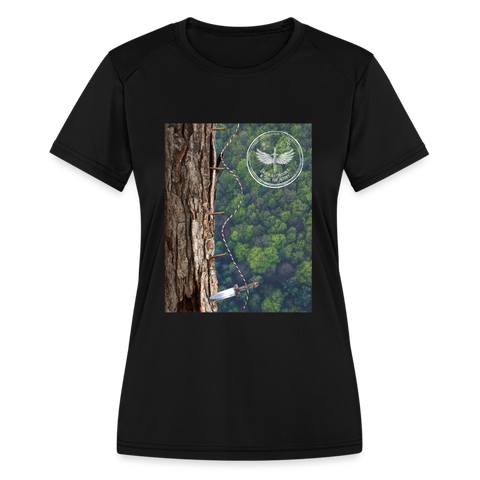 Laugh at Trouble (Women's Wicking Tee) - black