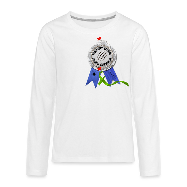 Trickery Proud Survivor Long Sleeve Tee (Kids) - white