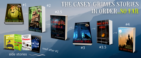 Crooked Castle (#2.5), Twisting Trails (Casey Grimes #3) + Dark Sky's Ashes (#3.5) Paperback Bundle