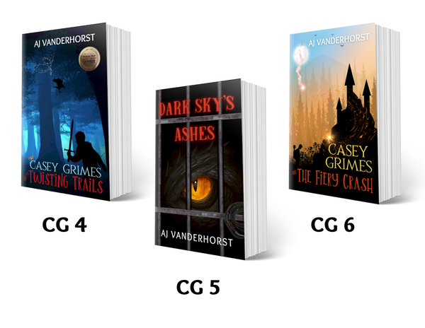 Twisting Trails + Dark Sky's Ashes + The Fiery Crash (Casey Grimes Books 4 - 6) Paperback Bundle
