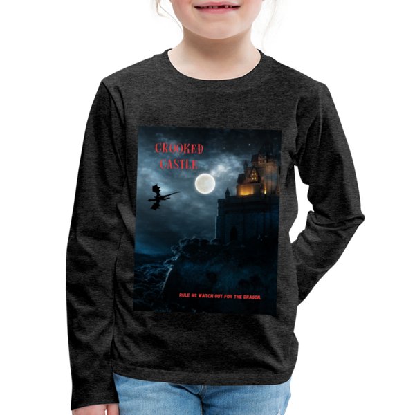 Watch Out for the Dragon (Long Sleeve Kids) - charcoal grey