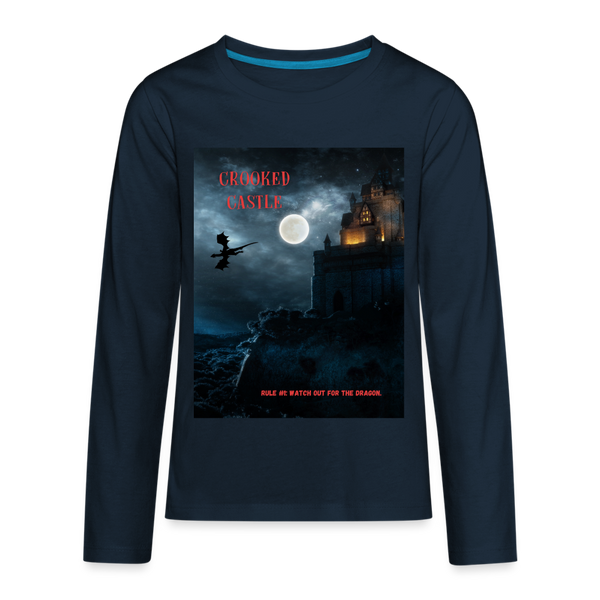 Watch Out for the Dragon (Long Sleeve Kids) - deep navy