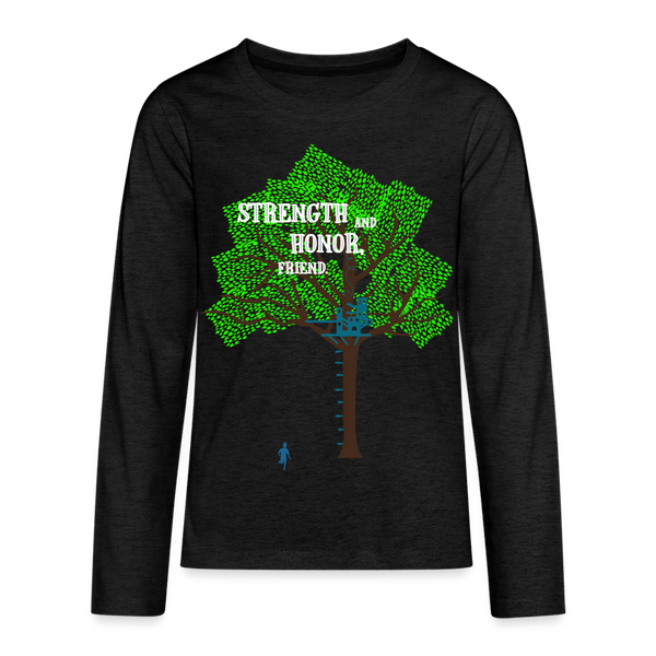 Strength and Honor (Long Sleeve Kids) - charcoal grey