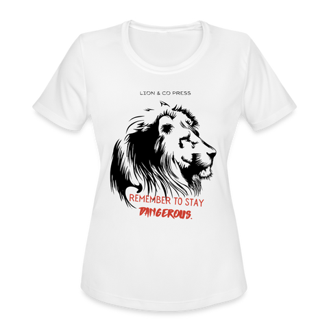 Lion & Co Dangerous (Women's Wicking T) - white