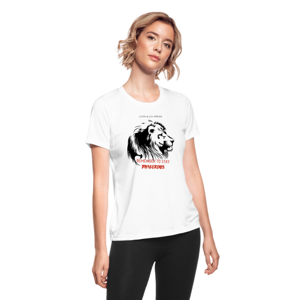 Lion & Co Dangerous (Women's Wicking T) - white