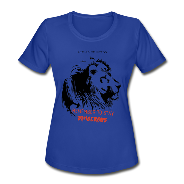 Lion & Co Dangerous (Women's Wicking T) - royal blue