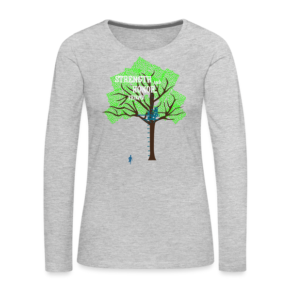 Strength and Honor (Long-sleeve Women) - heather gray